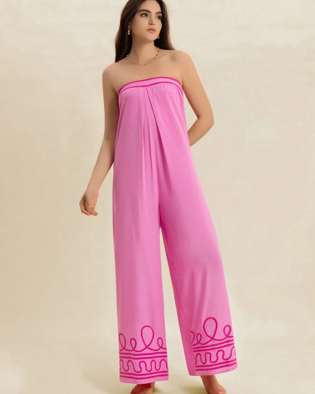 Wide Leg Tube Jumpsuit