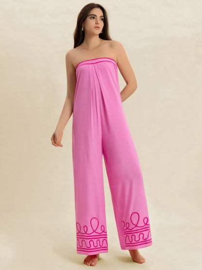 Wide Leg Tube Jumpsuit