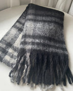 Black/White/Gray plaid / One Size