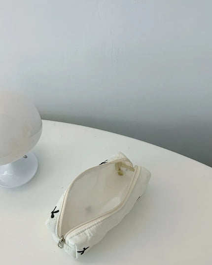 Bow Embroidered Quilted Storage Bag