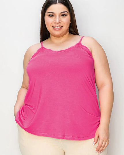 Basic Bae Full Size Lace Trim V-Neck Cami