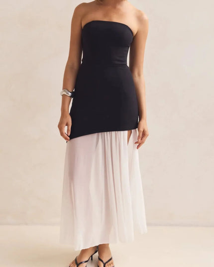 Layered Slit Tube Maxi Dress