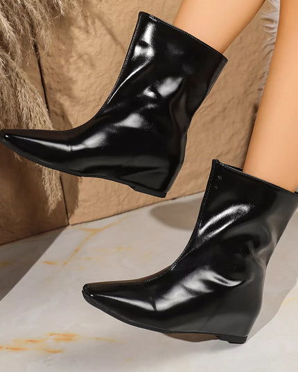 Point Toe Leather Boots