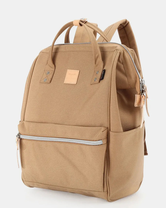 Himawari Waterproof Design Arcuate Shoulder Strap Backpack Bag with Handles Camel One Size