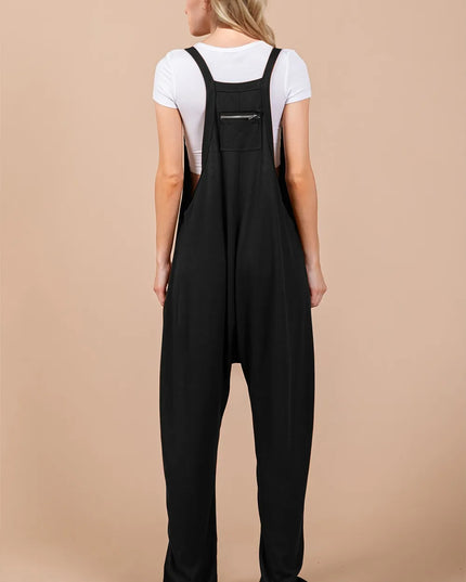 Oh Full Size V-Neck Wide Strap Overalls with Pockets