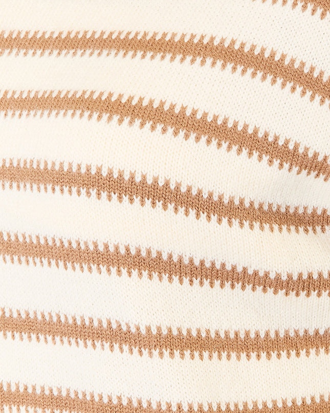 Double Take Striped Boat Neck Sweater