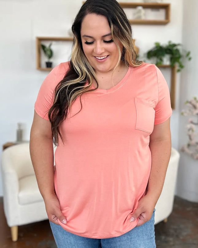 Basic Bae Bamboo Full Size V-Neck Short Sleeve T-Shirt