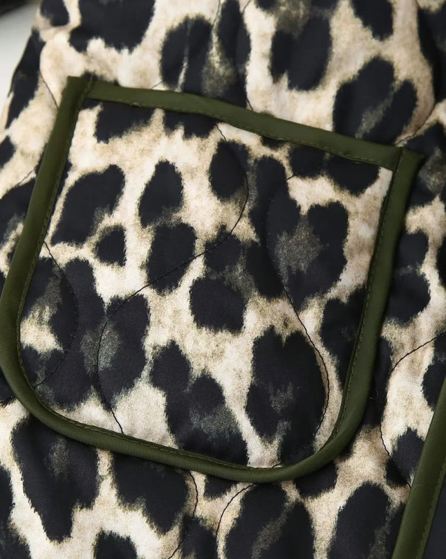 Leopard Open Front Long Sleeve Outerwear