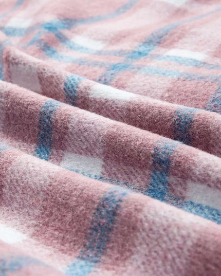 Plaid Collared Neck Flap Pockets Shacket