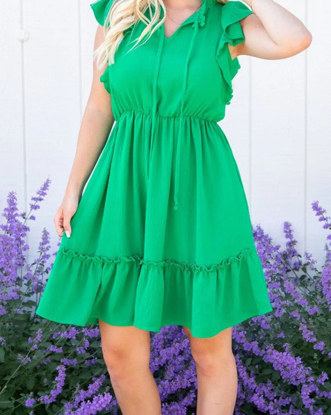 Ruffled Sleeveless Mini Dress