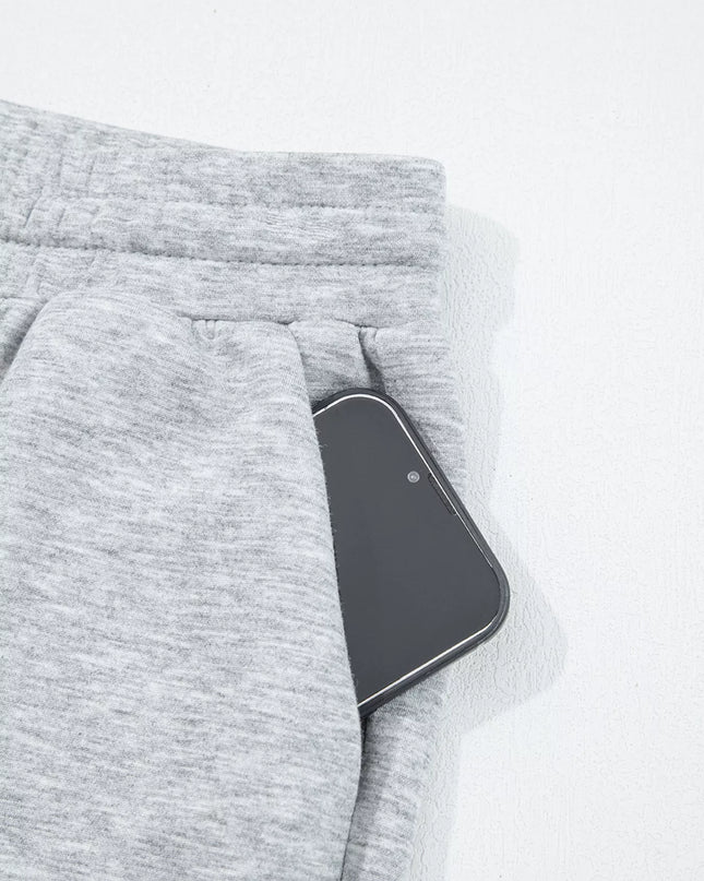 Zip Collar Long Sleeve Top and Drawstring Pants Set