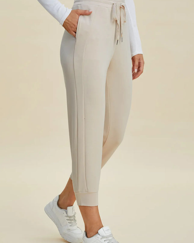 Basic Bae Full Size Air Scuba Drawstring High Waist Cropped Pants