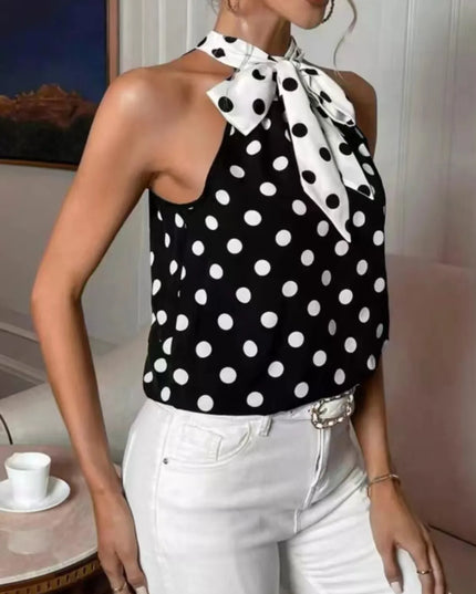 Polka Dot Tie Front Cami