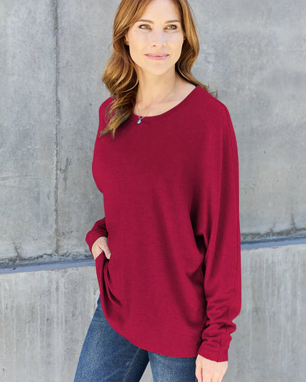 Double Take Full Size Round Neck Long Sleeve T-Shirt