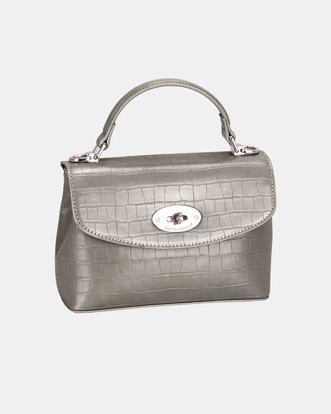 David Jones Texture PU Leather Handbag D.Silver One Size