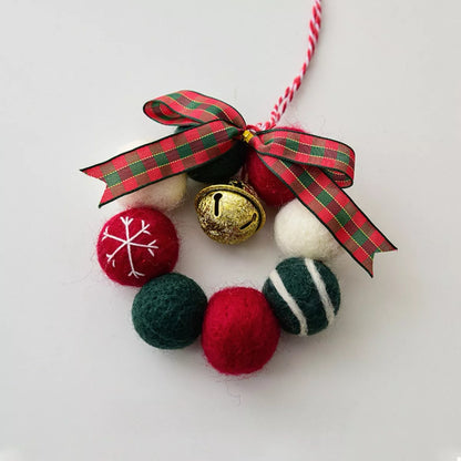 Christmas Felt Ball Garland Ornament Style B One Size