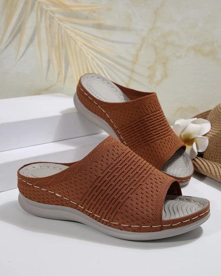 Mesh Open Toe Sandals Deep Brown