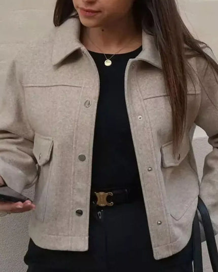 Snap Down Long Sleeve Jacket