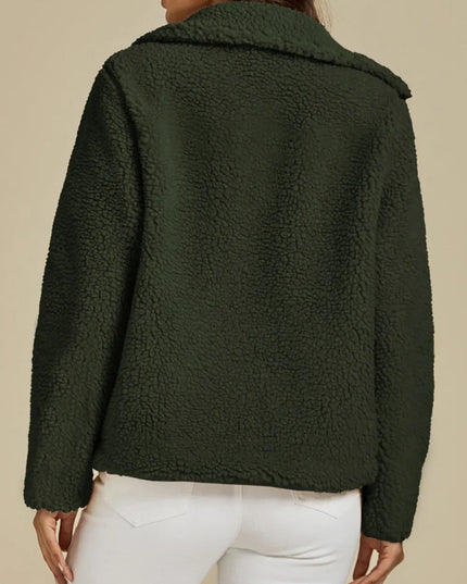 Zip Up Long Sleeve Plush Jacket