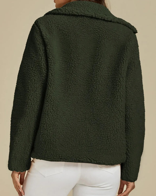 Zip Up Long Sleeve Plush Jacket