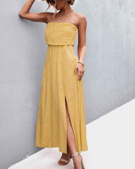Strapless Split Maxi Dress