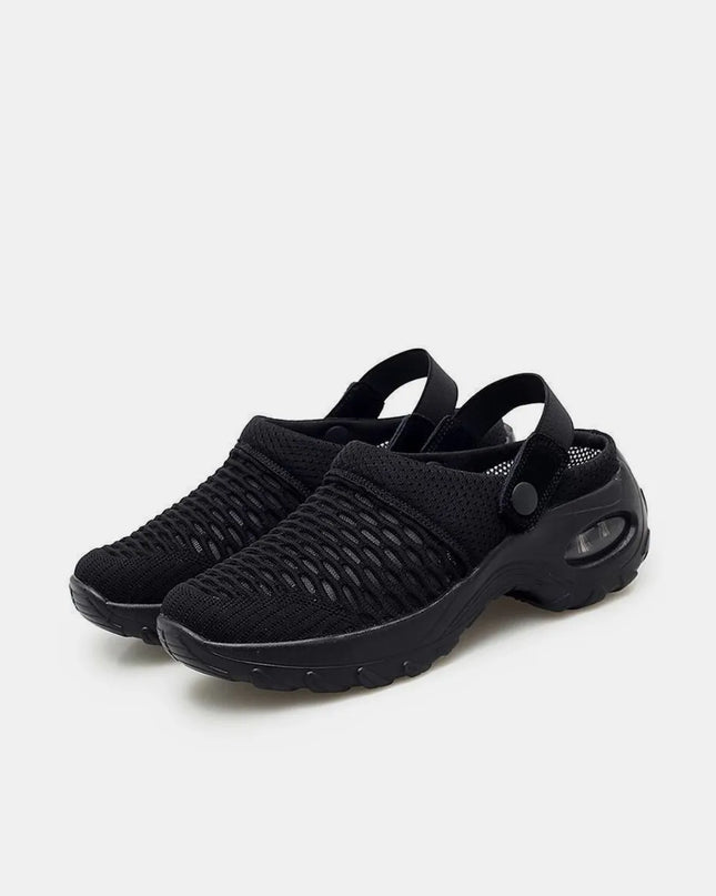 Mesh Round Toe Wedge Sandals 