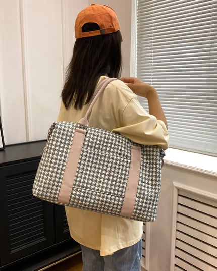 Houndstooth Canvas Travel Bag