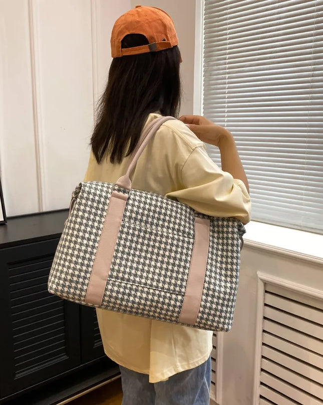 Houndstooth Canvas Travel Bag