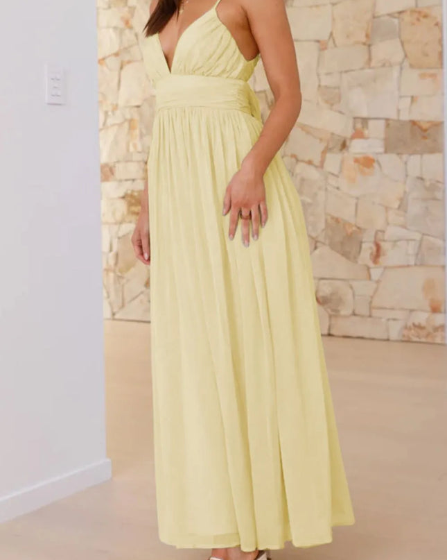 Ruched V-Neck Cami Dress