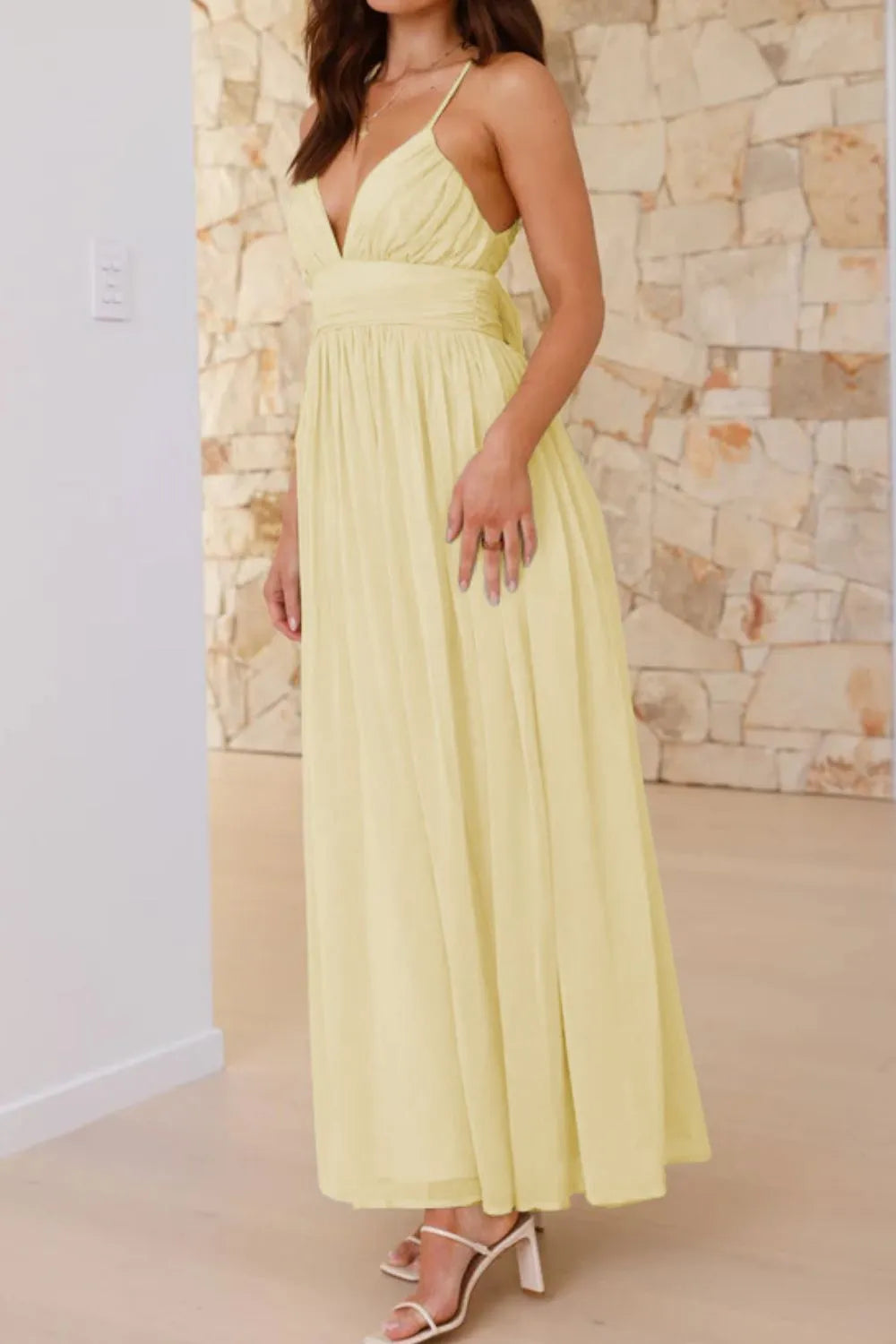 Ruched V-Neck Cami Dress