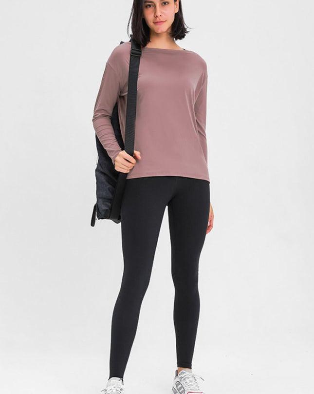 Millennia Loose Fit Active Top Dusty Pink