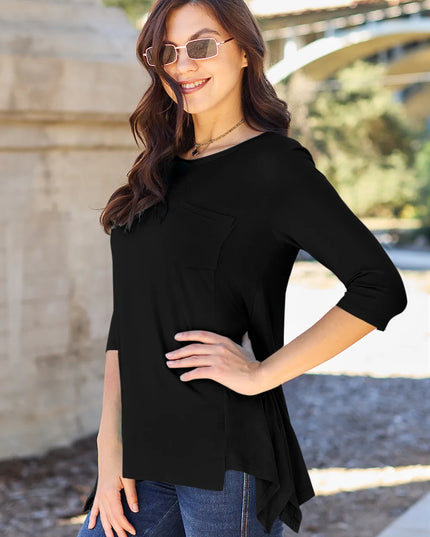 Basic Bae Full Size Round Neck Pocketed T-Shirt