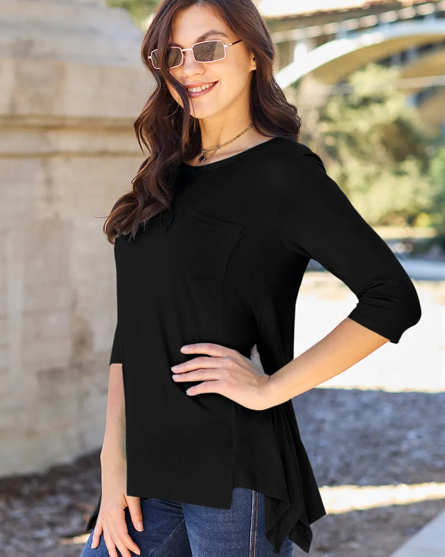 Basic Bae Full Size Round Neck Pocketed T-Shirt