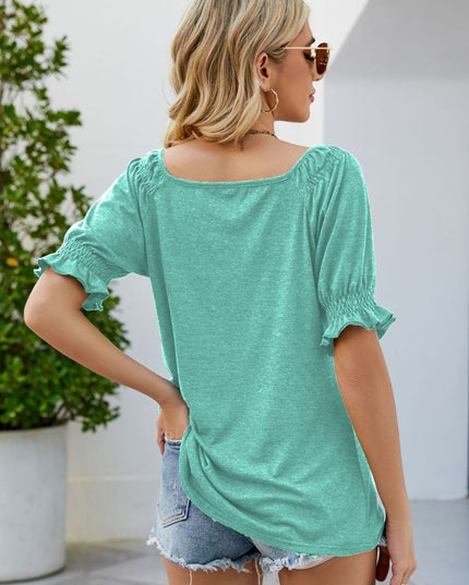 Short Flounce Sleeve Top