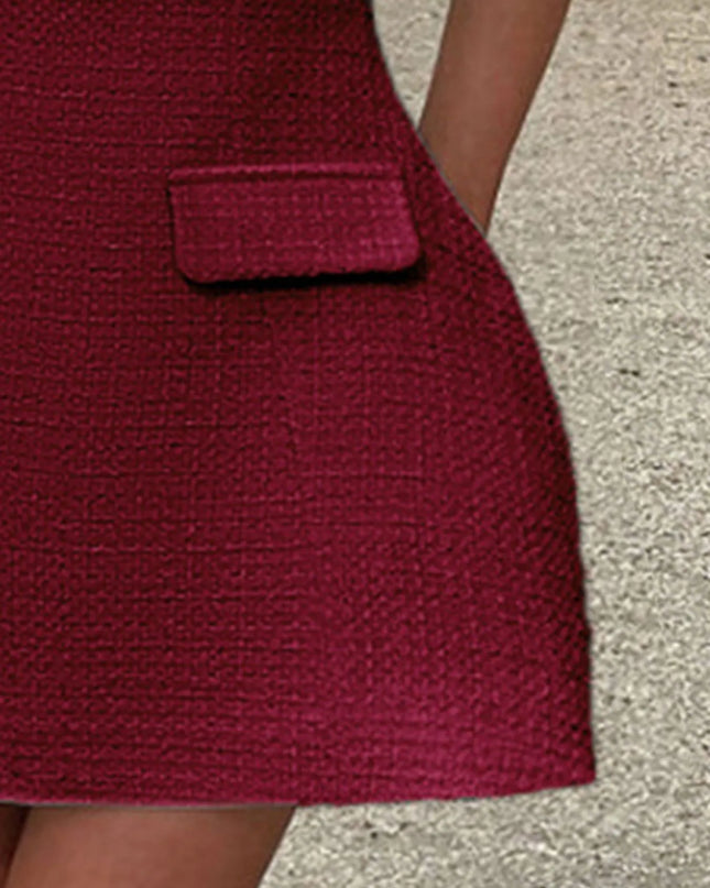 Cutout Back Round Neck Cap Sleeve Mini Dress