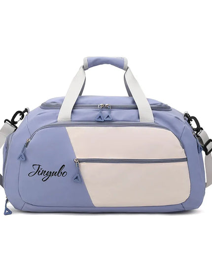 Contrast Nylon Travel Bag Blue Purple One Size