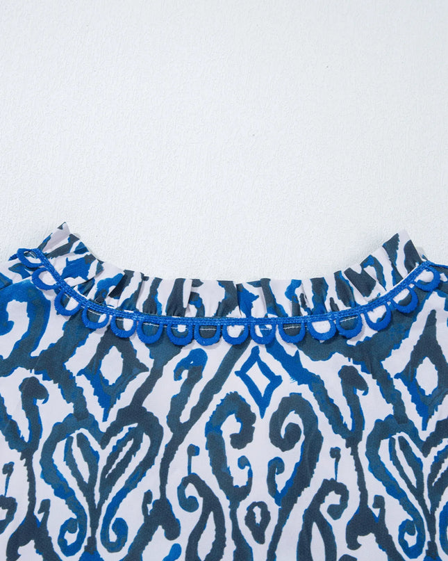 Paisley Print Long Sleeve Blouse