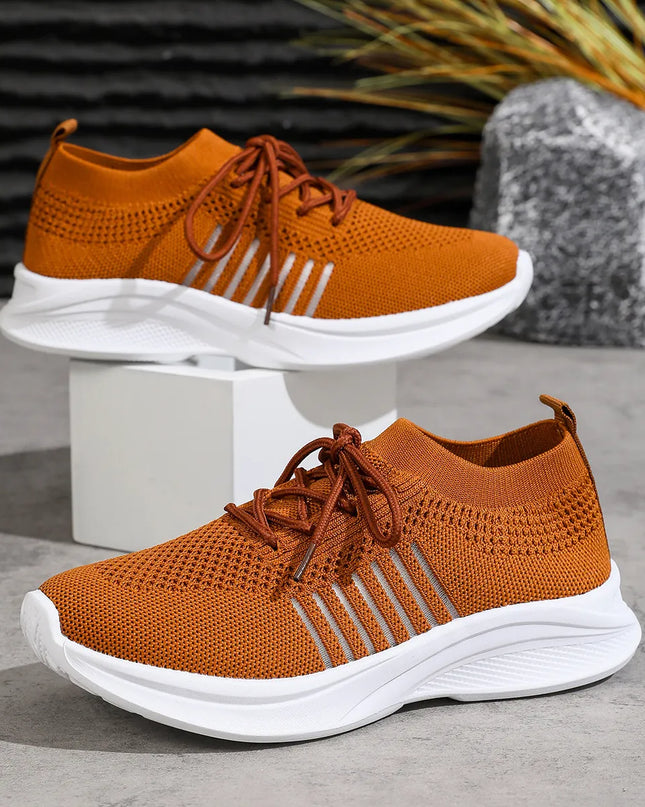 Breathable Mesh Lace Up Athletic