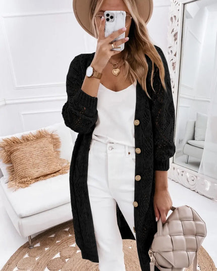 V-Neck Long Sleeve Cardigan