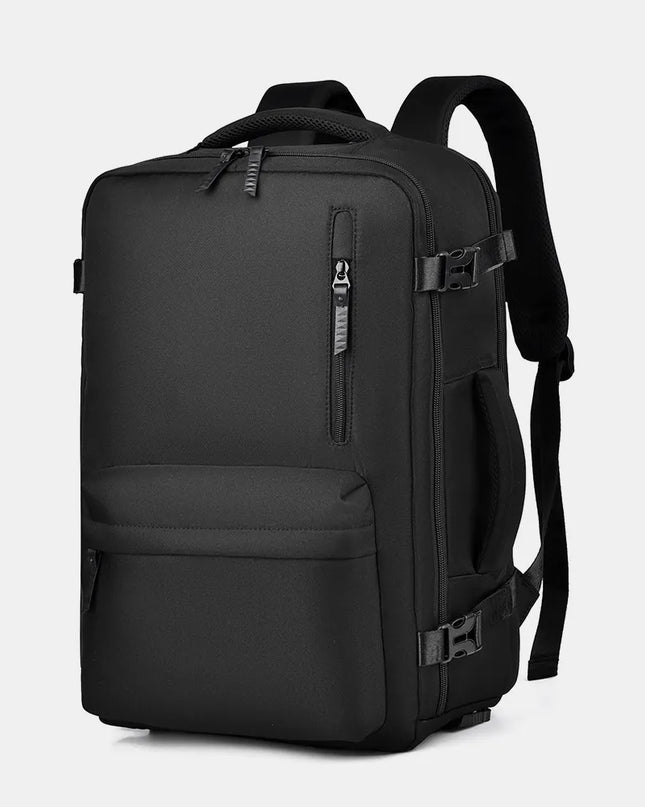 Oxford Cloth Side Pockets Backpack Bag with Handles Black One Size