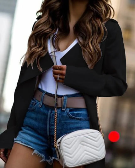 Collared Neck Long Sleeve Trench Coat