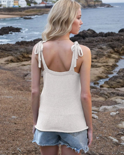 Tie Shoulder V-Neck Sweater Vest