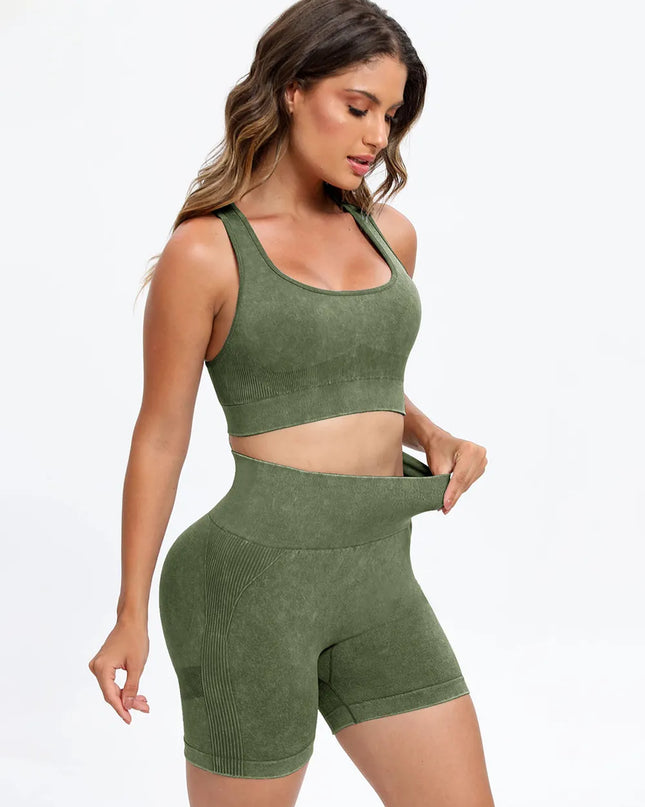 Scoop Neck Wide Strap Top and Shorts Active Set 