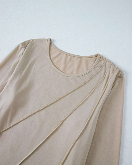 Asymmetric Seam Detail Long Sleeve Top