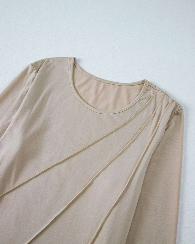 Asymmetric Seam Detail Long Sleeve Top