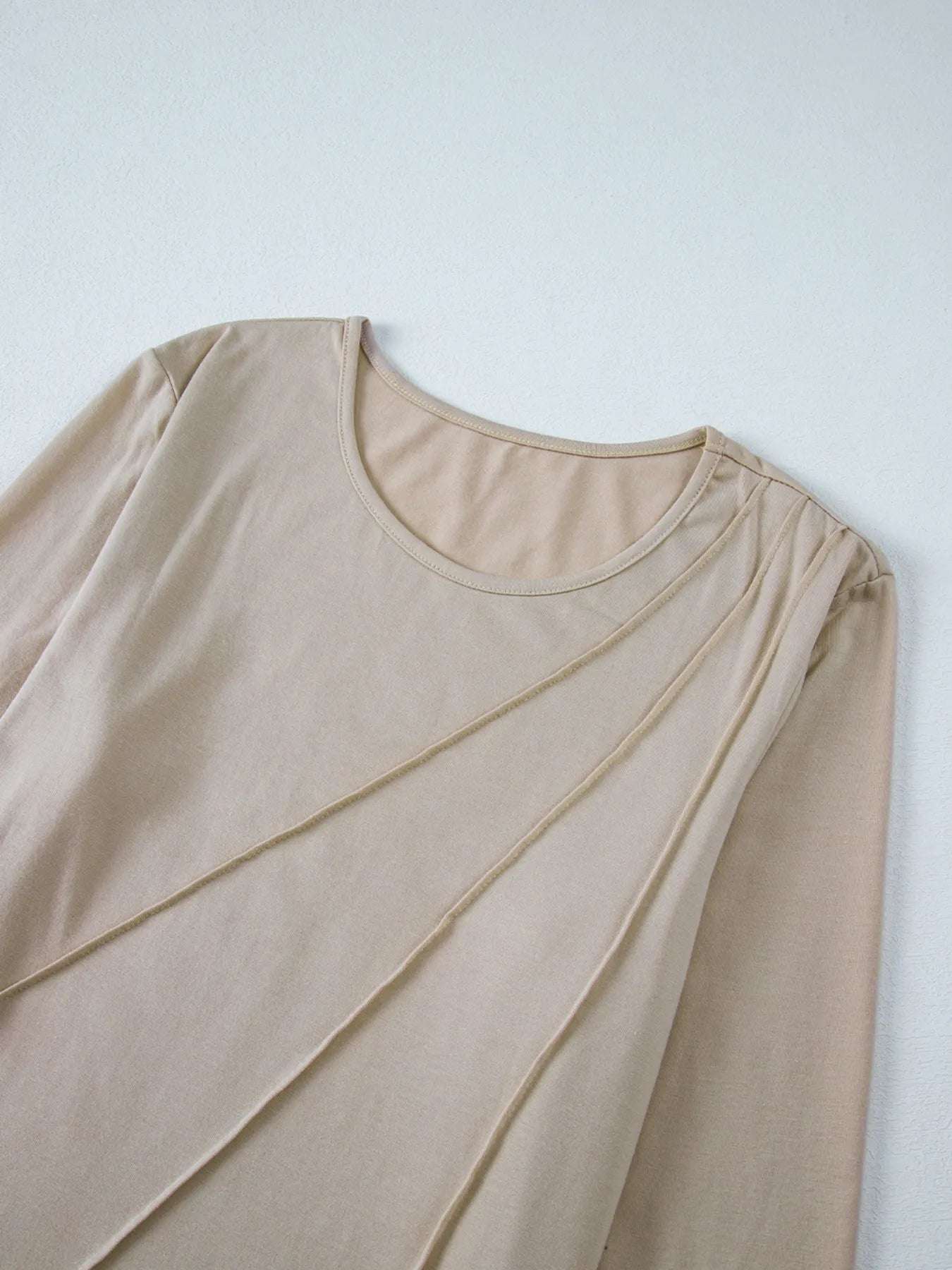 Asymmetric Seam Detail Long Sleeve Top