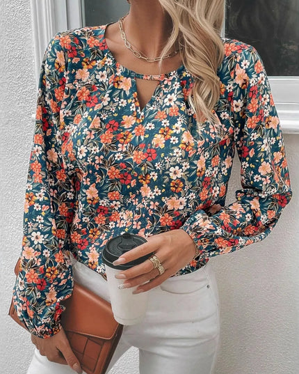 Floral Print Long Sleeve Blouse