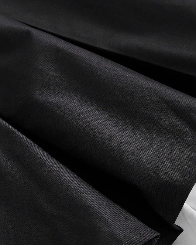 Contrast Pleated Mini Skirt