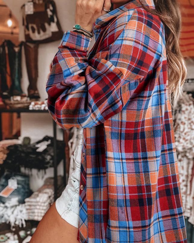 Plaid Button Up Long Sleeve Shirt