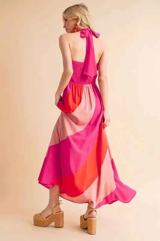 Aemi+Co Color Block Sleeveless Maxi Dress